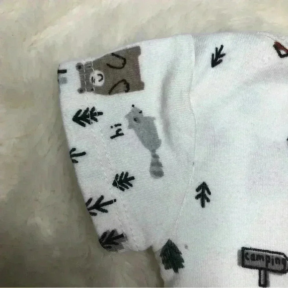 Gerber Onesie Diaper Shirt White Woodland Creatures  Size Neworn - Picture 10 of 16